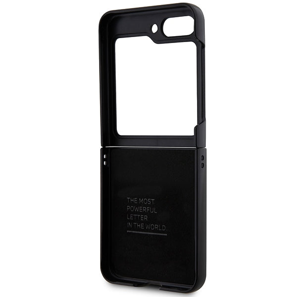 BMW Leather Carbon dėklas Samsung Galaxy Z Flip5 – juodas -- Samsung Galaxy Z Flip 5