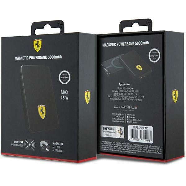 Ferrari MagSafe belaidis powerbankas 5000 mAh – juodas -- Cell phone cases and covers