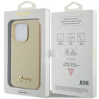 Guess blizgus dėklas iPhone 15 Pro – auksinis