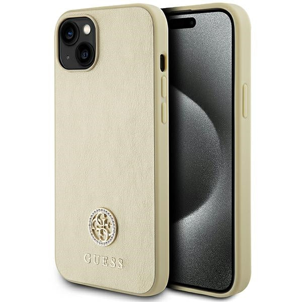 Guess 4G Strass dėklas iPhone 15 – auksinis