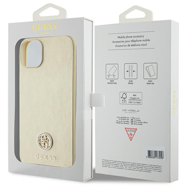 Guess 4G Strass dėklas iPhone 15 – auksinis