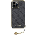 Guess 4G Charms dėklas iPhone 15 Pro Max – pilkas