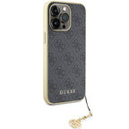 Guess 4G Charms dėklas iPhone 15 Pro Max – pilkas