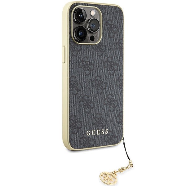 Guess 4G Charms dėklas iPhone 15 Pro Max – pilkas