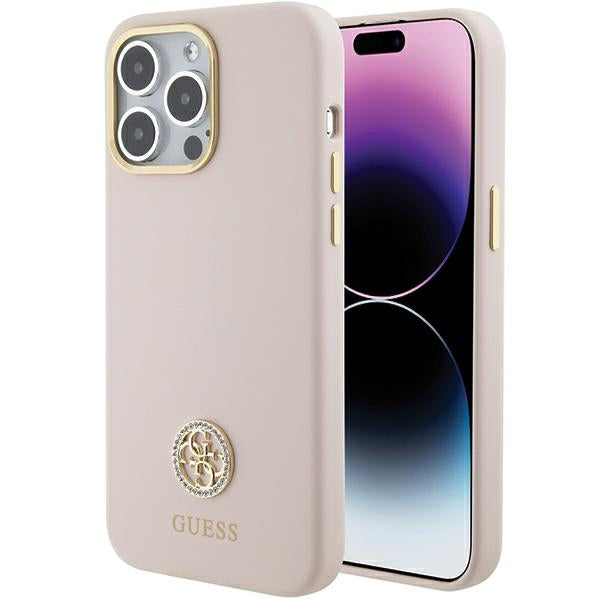Guess silikoninis dėklas iPhone 15 Pro Max – rožinis