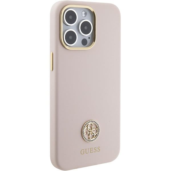 Guess silikoninis dėklas iPhone 15 Pro Max – rožinis