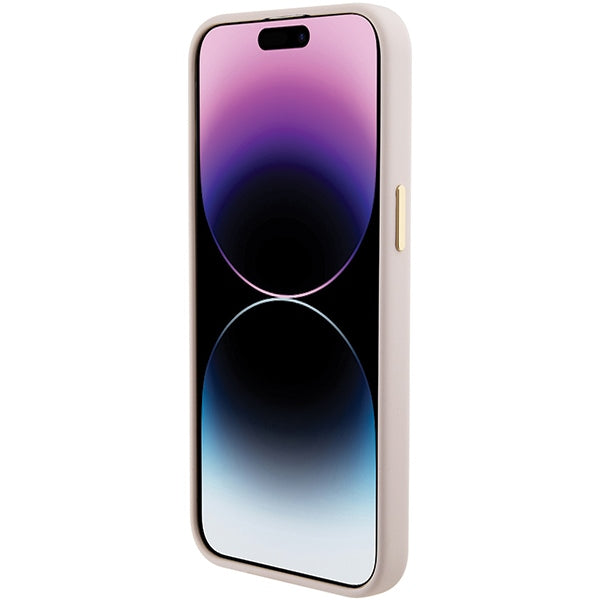Guess silikoninis dėklas iPhone 15 Pro Max – rožinis