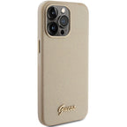 Guess blizgus dėklas iPhone 15 Pro Max – auksinis