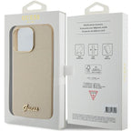 Guess blizgus dėklas iPhone 15 Pro Max – auksinis