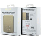 Guess MagSafe 4G Strassed Metal Logo indukcinė išorinė baterija 15W 5000mAh - auksinė