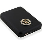 Guess MagSafe 4G Strassed Metal Logo indukcinė išorinė baterija 15W 5000mAh - juodas