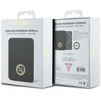 Guess MagSafe 4G Strassed Metal Logo indukcinė išorinė baterija 15W 5000mAh - juodas