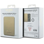 Guess MagSafe Metal Script Logo indukcinė išorinė baterija 15W 5000mAh - auksinis
