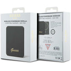 Guess MagSafe Metal Script Logo indukcinė išorinė baterija 15W 5000mAh - juodas
