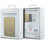 Guess MagSafe 4G Strassed Metal Logo indukcinė išorinė baterija 5W 3000mAh - auksinis