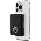 Guess MagSafe 4G Strassed Metal Logo indukcinė išorinė baterija 5W 3000mAh - juodas