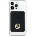 Guess MagSafe 4G Strassed Metal Logo indukcinė išorinė baterija 5W 3000mAh - juodas