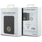 Guess MagSafe 4G Strassed Metal Logo indukcinė išorinė baterija 5W 3000mAh - juodas
