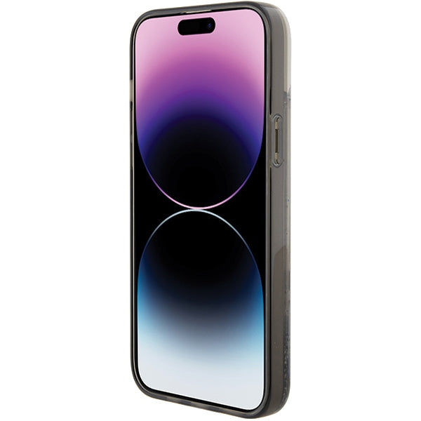 Karl Lagerfeld Liquid Glitter Choupette dėklas iPhone 15 Plus – skaidrus