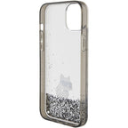 Karl Lagerfeld Liquid Glitter Choupette dėklas iPhone 15 Plus – skaidrus