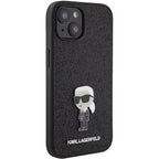 Karl Lagerfeld blizgus dėklas iPhone 15 – juodas