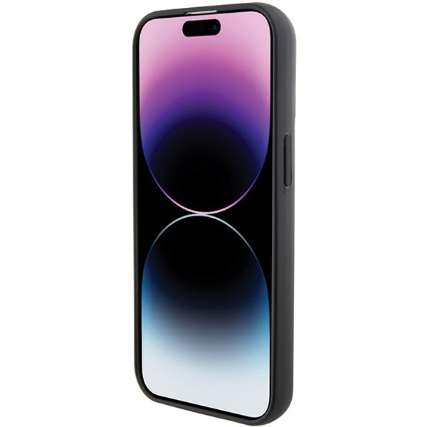 Karl Lagerfeld blizgus dėklas iPhone 15 – juodas