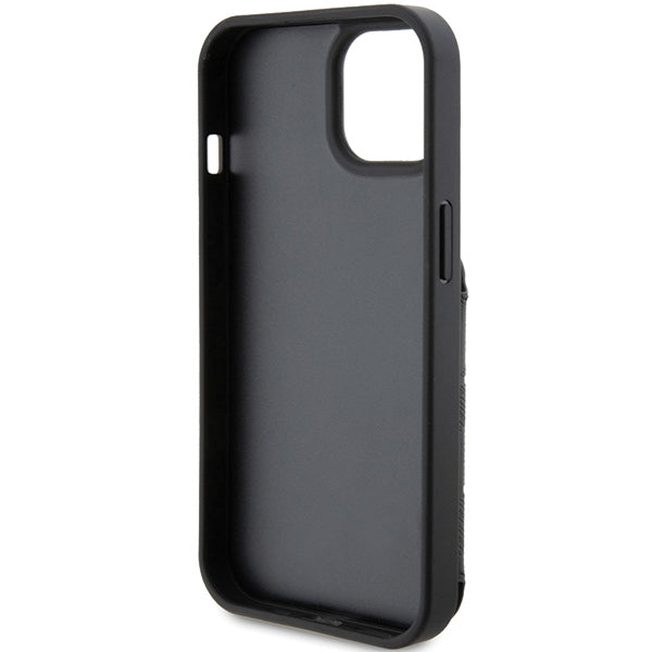 Karl Lagerfeld dėklas iPhone 15 – juodas, kortelėms