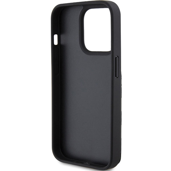 Karl Lagerfeld dėklas iPhone 15 Pro Max – juodas, su stovu