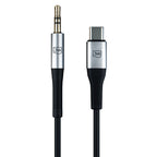 3mk AUX minijack 3.5 mm / USB-C kabelis – sidabrinis -- Cell phone cables