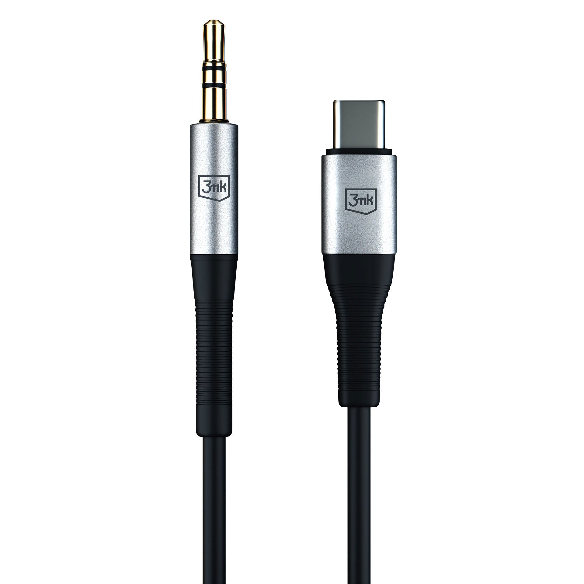 3mk AUX minijack 3.5 mm / USB-C kabelis – sidabrinis -- Cell phone cables