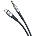 3mk AUX minijack 3.5 mm / USB-C kabelis – sidabrinis -- Cell phone cables
