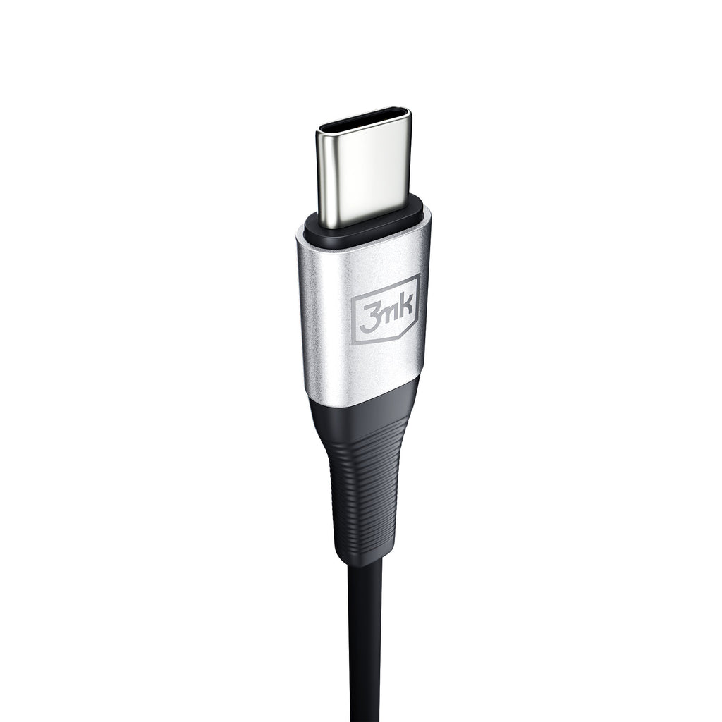 3mk AUX minijack 3.5 mm / USB-C kabelis – sidabrinis -- Cell phone cables