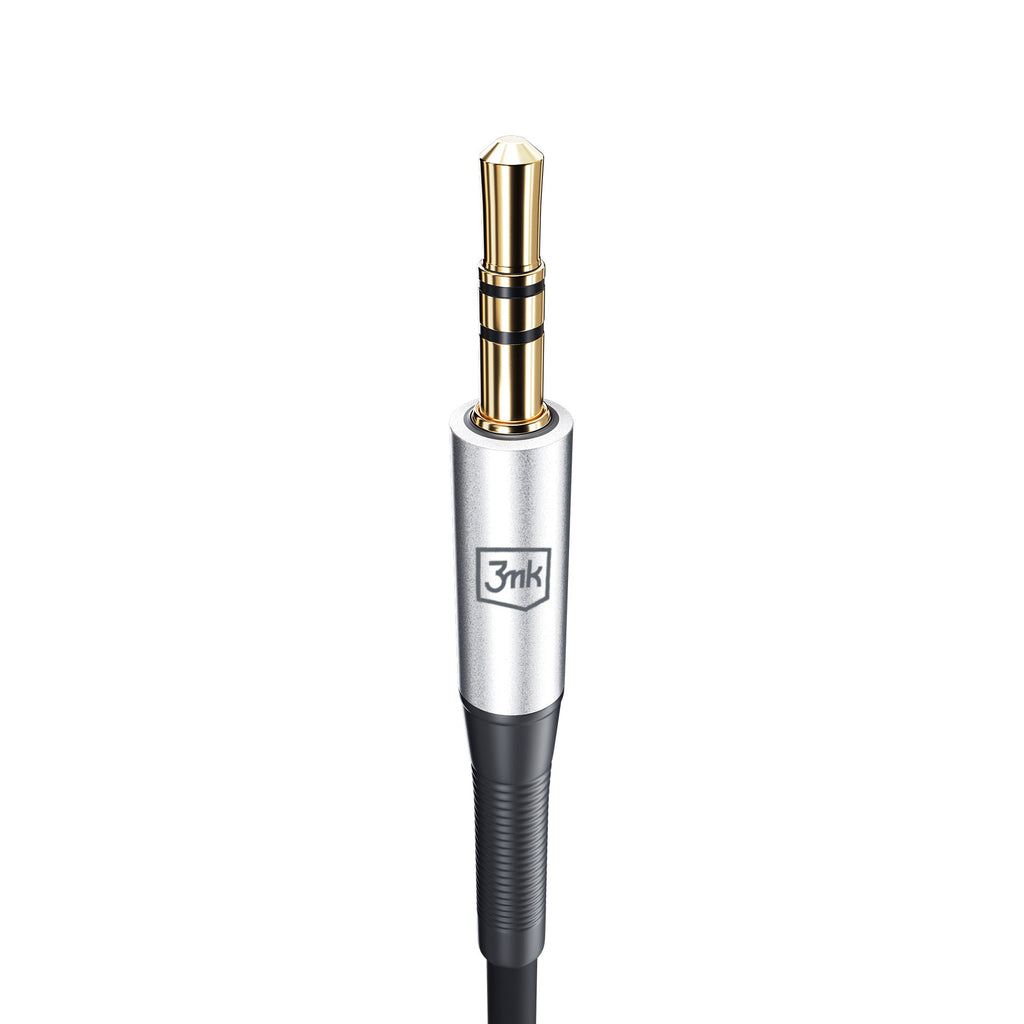 3mk AUX minijack 3.5 mm / USB-C kabelis – sidabrinis -- Cell phone cables