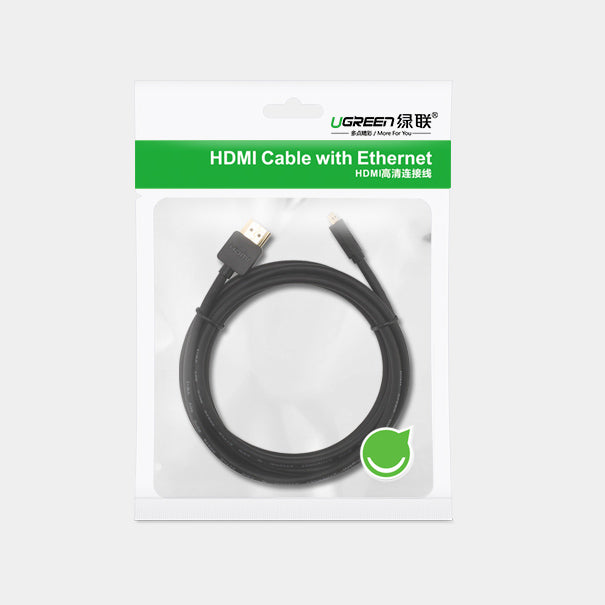 Ugreen HD127 micro HDMI - HDMI 2.0 4K 60Hz laidas 1 m - juodas -- Video Cables