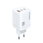 Wozinsky CGWCW 65W GaN sieninis įkroviklis USB-A / 2 x USB-C - baltas