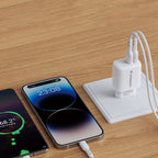 Wozinsky CUWCW 2.4A 2 x USB-A sieninis įkroviklis - baltas