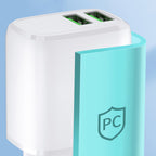Wozinsky CUWCW 2.4A 2 x USB-A sieninis įkroviklis - baltas