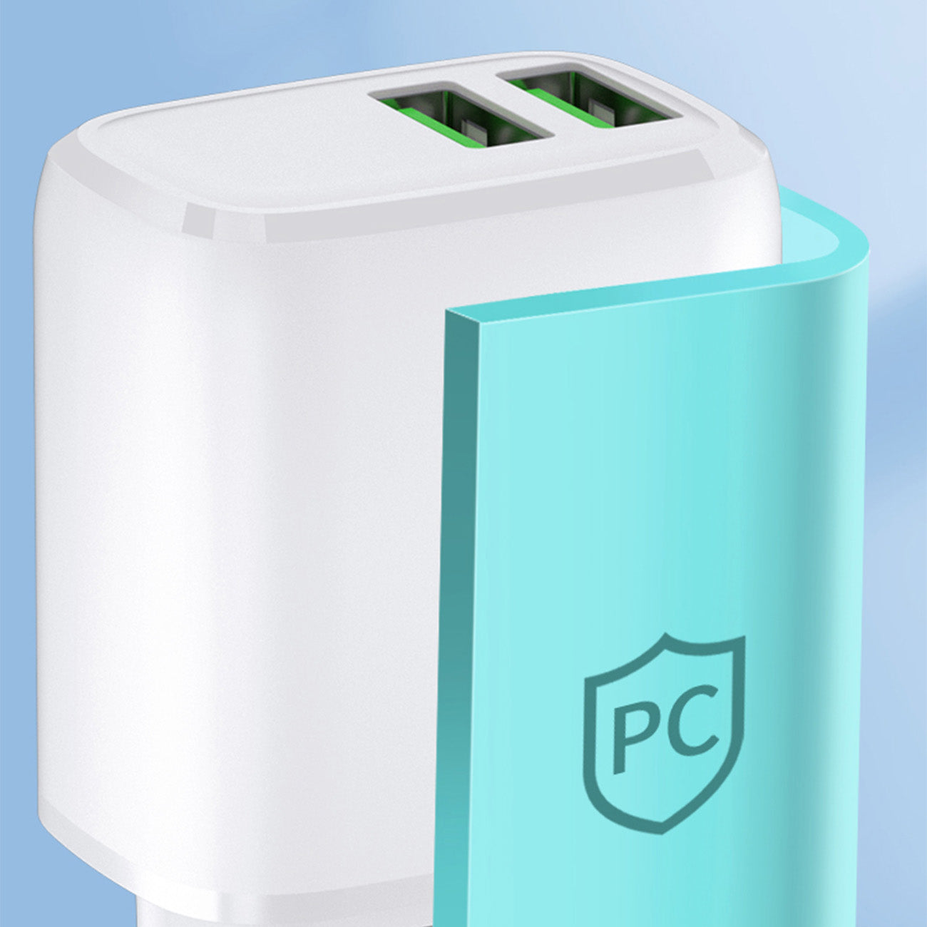 Wozinsky CUWCW 2.4A 2 x USB-A sieninis įkroviklis - baltas