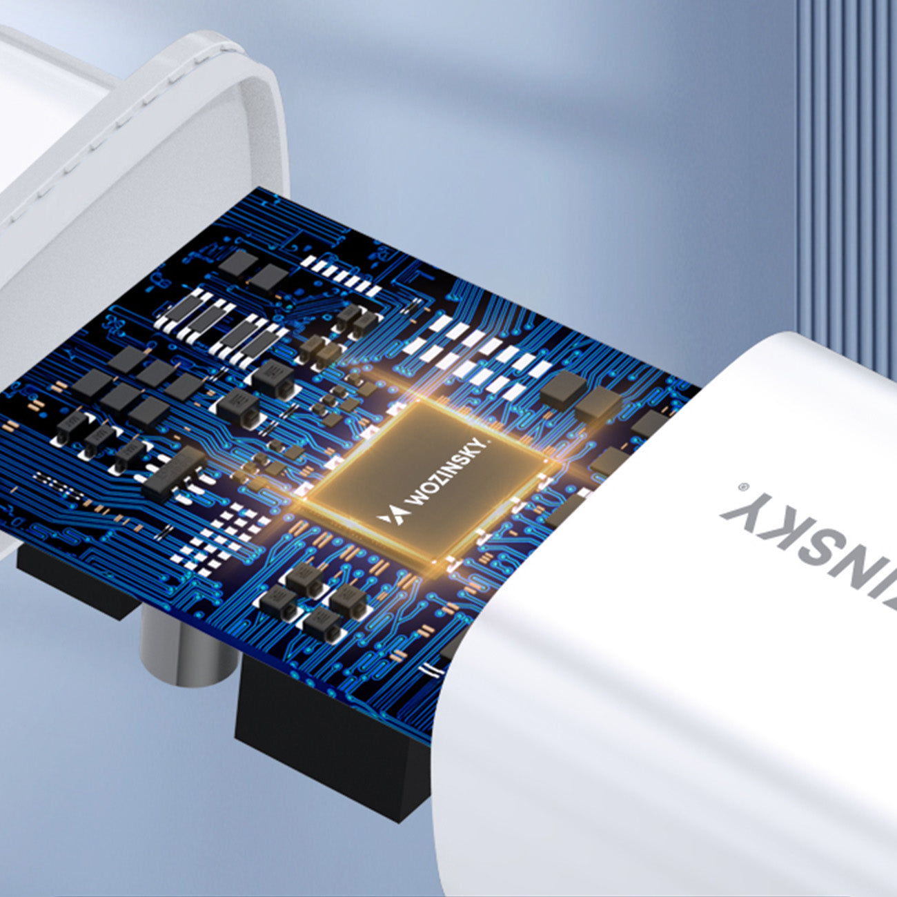 Wozinsky sieninis įkroviklis CWCUCW 30W USB-C / 2 x USB-A - baltas