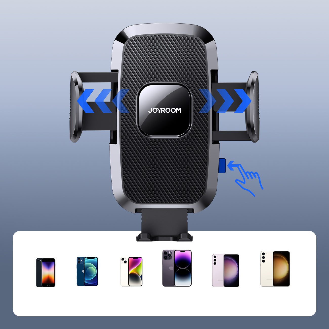 Joyroom JR-ZS259 universalus mechaninis automobilinis laikiklis telefonui prietaisų skydeliui / stiklui, juodas