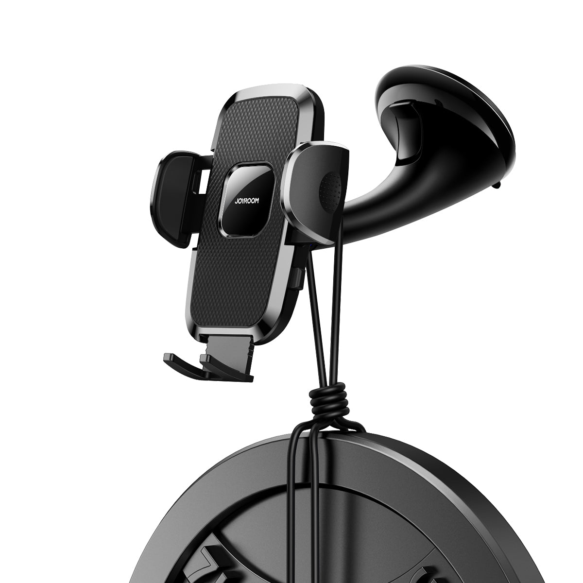 Joyroom JR-ZS259 universalus mechaninis automobilinis laikiklis telefonui prietaisų skydeliui / stiklui, juodas