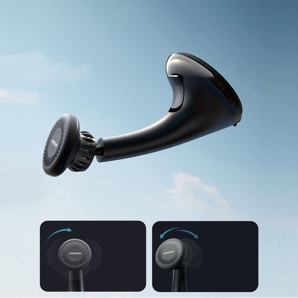 Joyroom JR-ZS356 universalus magnetinis automobilinis laikiklis telefonui prietaisų skydeliui / stiklui, juodas