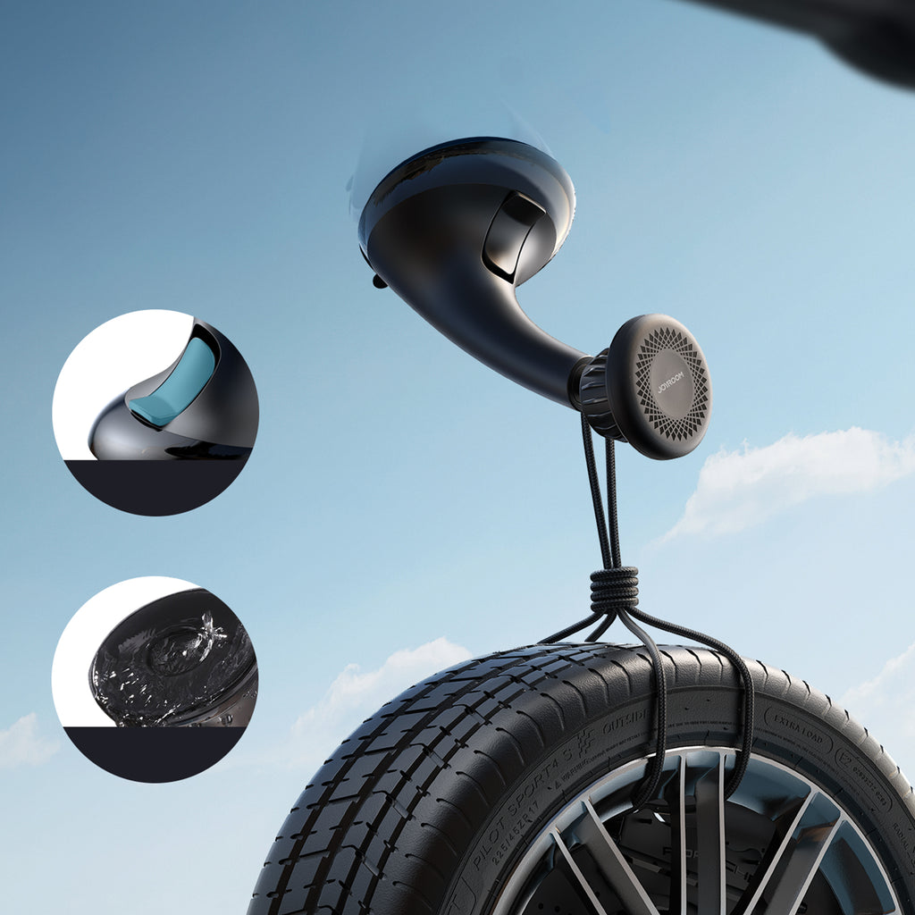 Joyroom JR-ZS356 universalus magnetinis automobilinis laikiklis telefonui prietaisų skydeliui / stiklui, juodas