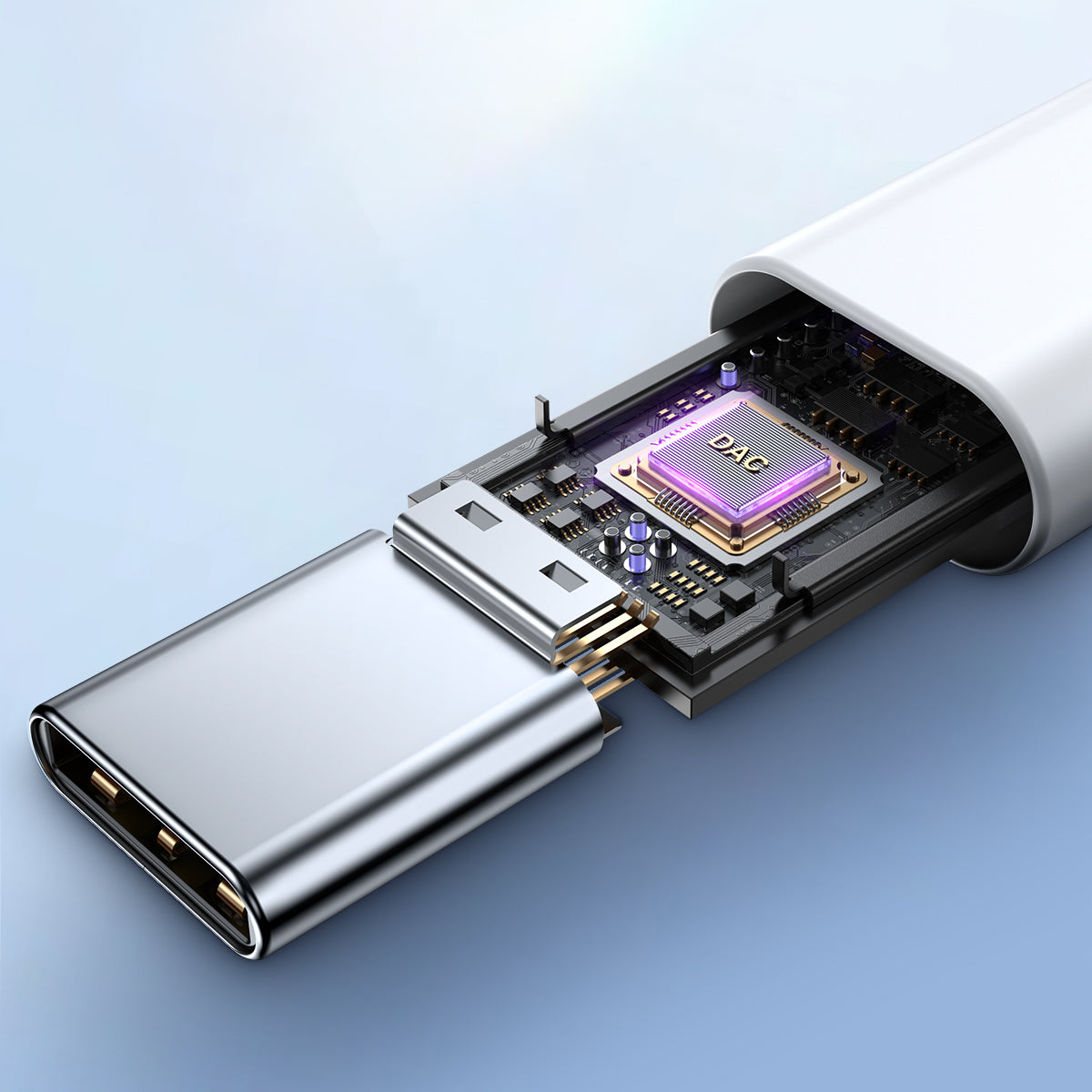 Joyroom JR-EC05 USB-C į ausis įdedamos ausinės – baltos