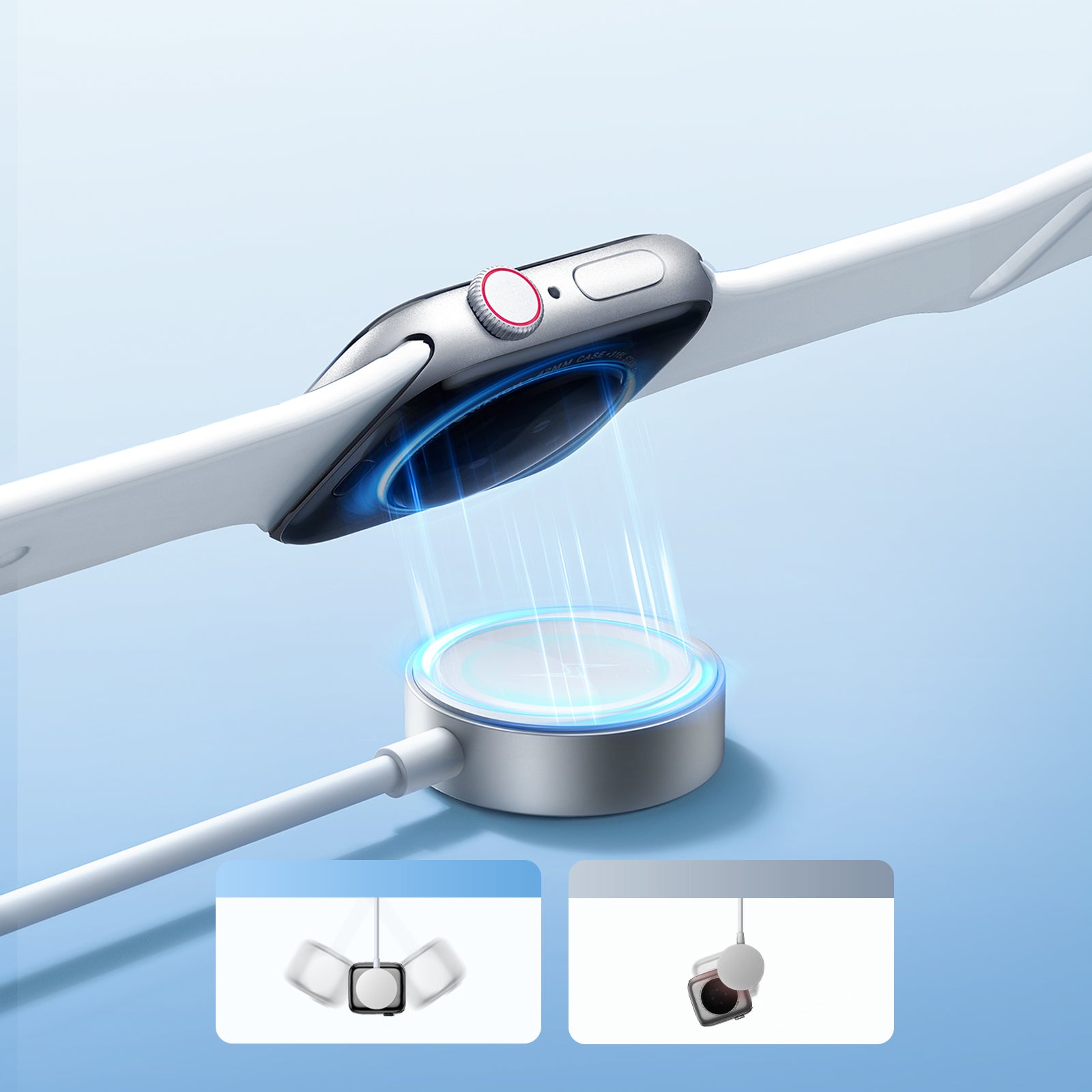 Joyroom laidas S-IW007 3-in-1 USB-A magnetinis įkroviklis - Lightning 1.2m - baltas