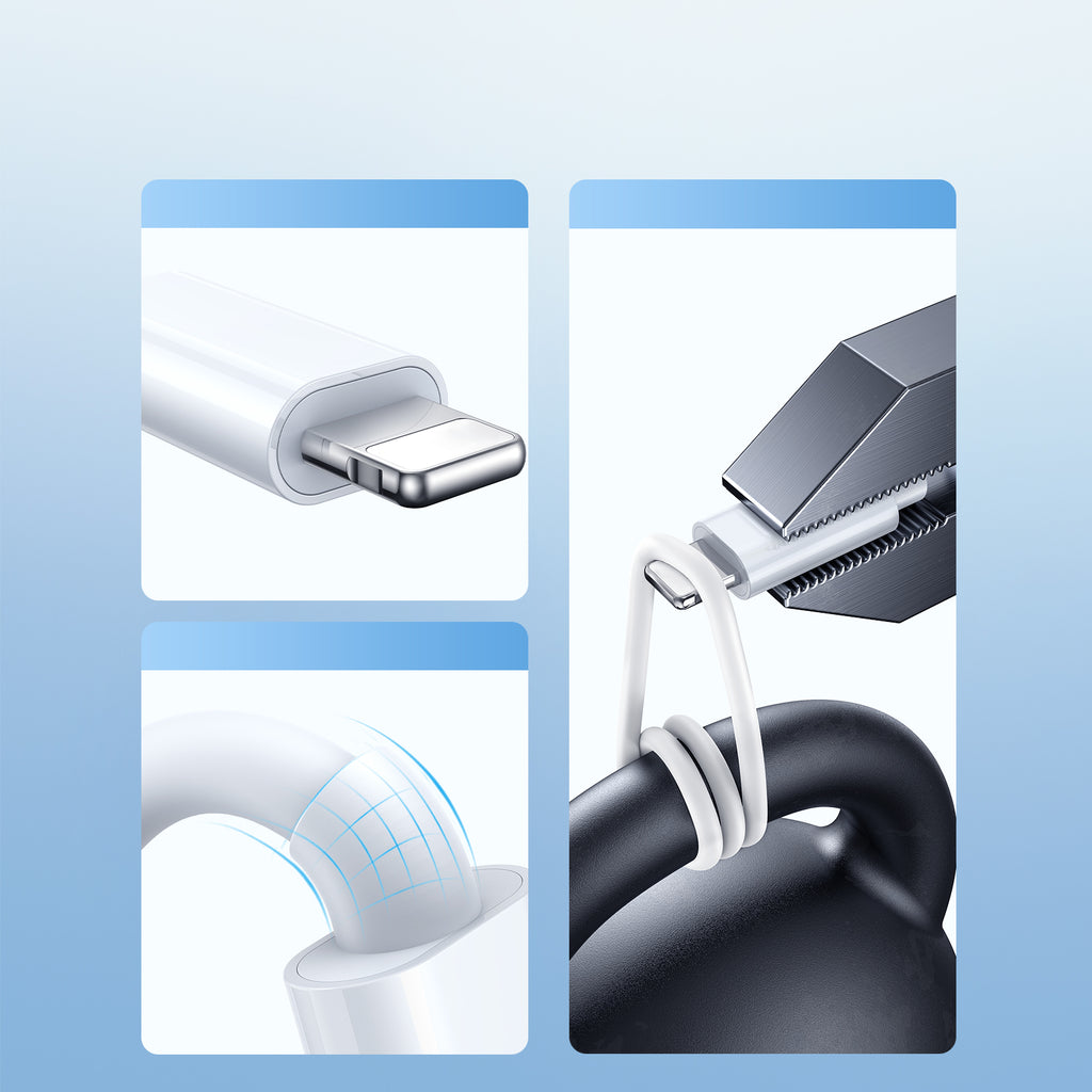Joyroom laidas S-IW007 3-in-1 USB-A magnetinis įkroviklis - Lightning 1.2m - baltas