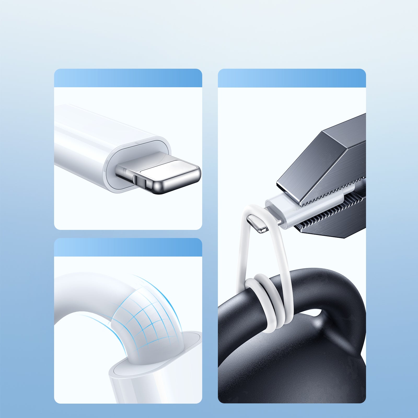 Joyroom laidas S-IW008 3-in-1 magnetinis įkroviklis USB-A - Lightning/USB-C 1.2m - baltas