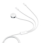 Joyroom laidas S-IW008 3-in-1 magnetinis įkroviklis USB-A - Lightning/USB-C 1.2m - baltas