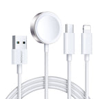 Joyroom laidas S-IW008 3-in-1 magnetinis įkroviklis USB-A - Lightning/USB-C 1.2m - baltas