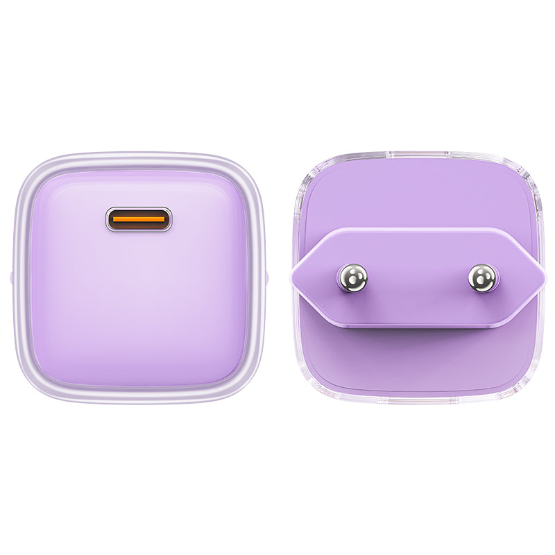 Acefast įkroviklis A53 PD 30W GaN USB-C su ekranu - violetinis